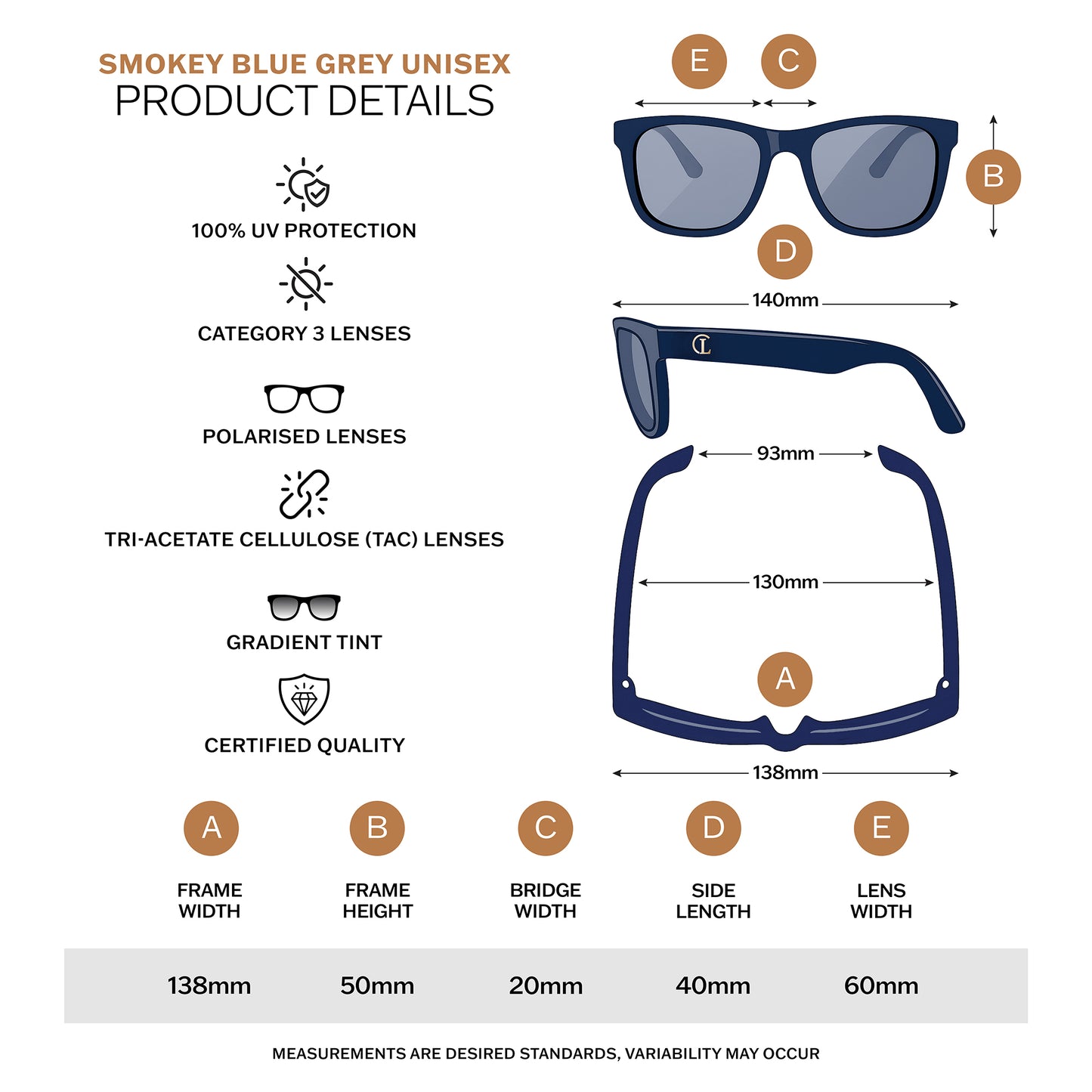 Smokey Blue Grey Sunglasses